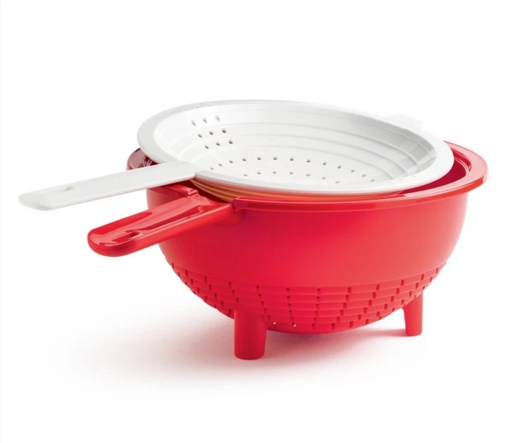 TUPPERWARE SALADIN D12 NEW DOUBLE STRAINER PUNCH 2 LITRE