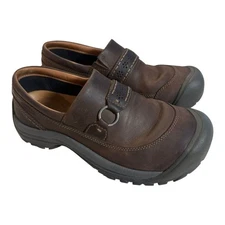 Keen Women's Kaci Brown Leather Slip On Clogs Hiking Size 10