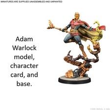 Marvel Crisis Protocol: Adam Warlock model, character card, and base