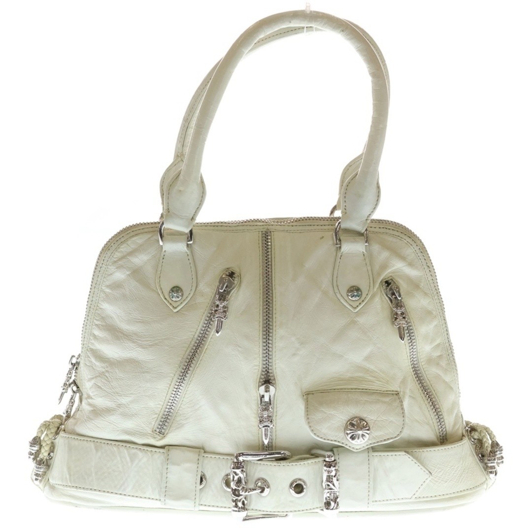 Chrome Hearts #2 SLOUCHY BAG CROSSBALL DAGGER HANDBAG WHITE Used 66ae7b620dc3d1a