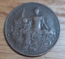 France 5 Centimes Coin Year 1913