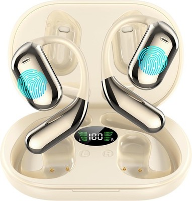 AI Translation Earbuds Beige Wireless Bluetooth 5.4 Translator 144 Languages