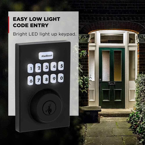 Kwikset Powerbolt250 Nero Opaco Monocilindrico Smart Lock Catenaccio 10 Pulsantiš„ - Foto 7 di 9