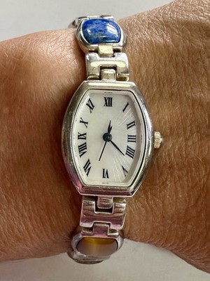 Vintage Gem Time Ladies Gemstone & Sterling Silver 925 Watch 