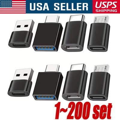 4-Pack USB3.0 Type C Female to USB Male Adapter OTG Micro USB to C Converter LOT