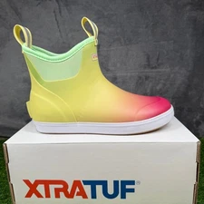 XTRATUF Ankle Deck Boot Women's Size 8 Yellow Aurora Waterproof Rain Shoe New