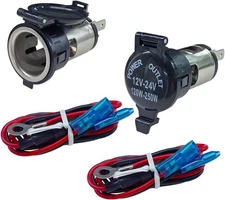 2PCS Cigarette Lighter Socket, DC 12V Car Power Outlet Socket Replacement,