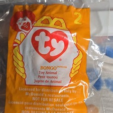Ty Bongo Teenie Beanies 1998 McDonald's Plush Toy Ages 1 Year  Up