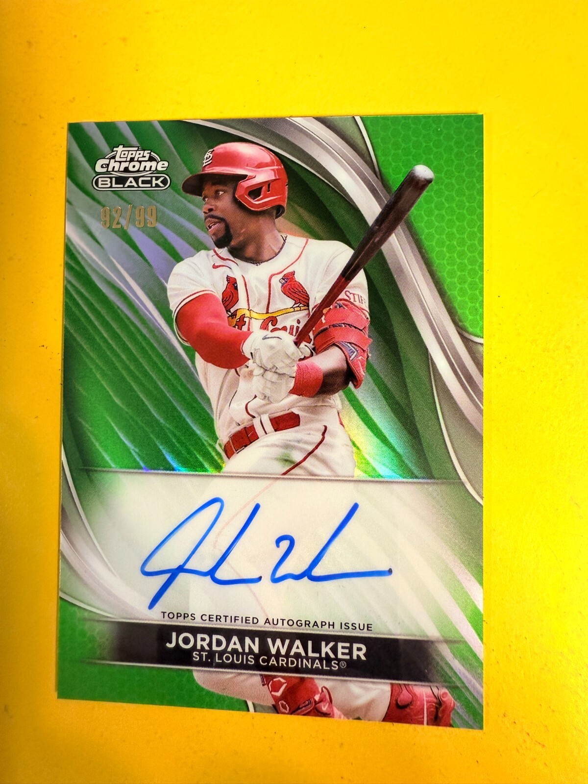DA93804 2024 Topps Chrome Black Auto  Green Refractor  Jordan Walker #92/99
