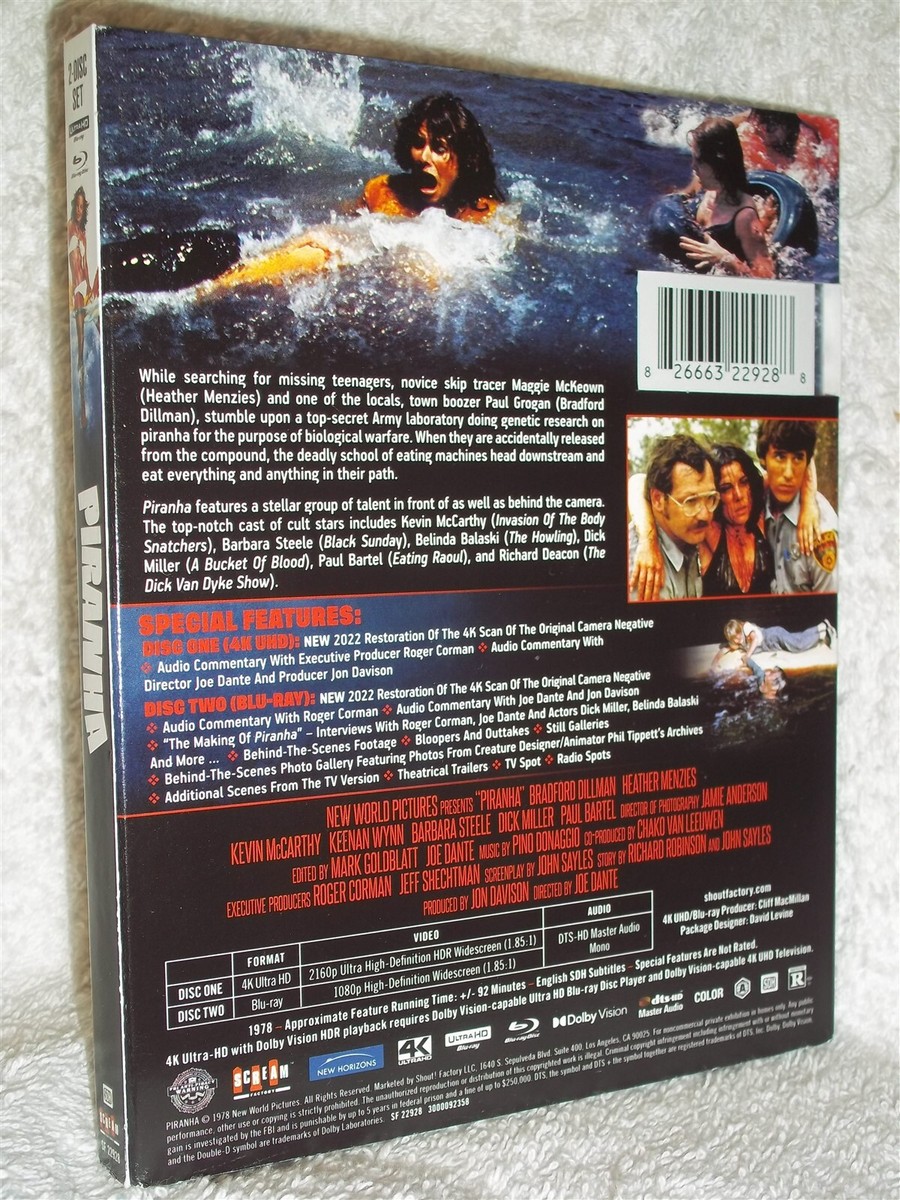 Piranha (4K/Blu-ray, 2022) NEW Bradford Dillman Heather Menzies