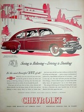 Original 1949 Chevrolet Ad: Featuring The Fleet-line De Luxe 2-door Sedan