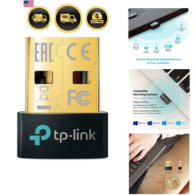 Bluetooth Adapter USB 5.0 5.3 Nano Dongle Receiver for PC Laptop Phone Gamer