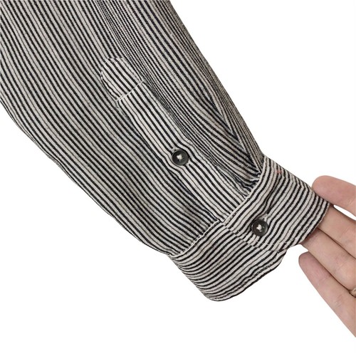 Lucky Brand Striped Gauze Blouse Womens Size XXL Black White Draped Viscose Cott - Picture 5 of 10