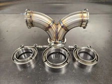 2-1 VBand Merge Collector 2.5" to 3" .065 304 stainless tig welded turbo exhaust