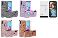 For Motorola Moto E 2020 XT2052DL /Moto E7 XT20522PP DLX Glitter Case Cover +TG