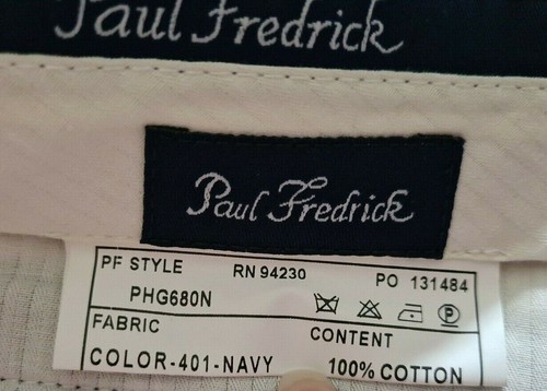 PAUL FREDRICK Mens Cargo Pants Size 32R Navy 100% Cotton Casual Pants 32x32 NWT - Picture 9 of 10