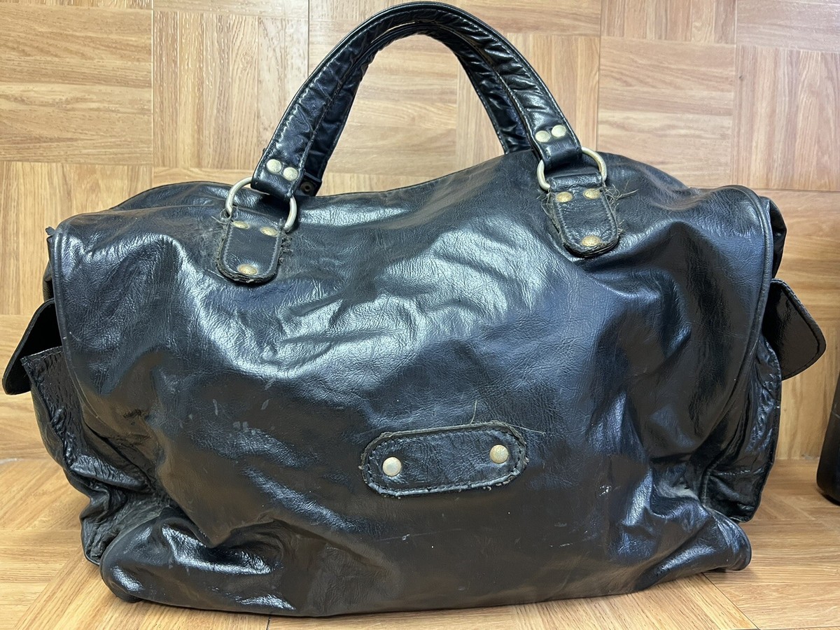 Vintage Adidas Made in Yugoslavia 1970's Black Hand-Gym-Bag LARGE