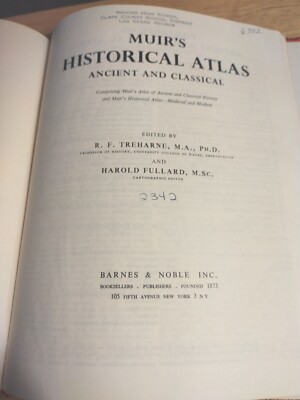 Muir's Historical Atlas Ancient And Classical 2nd Edition 1956