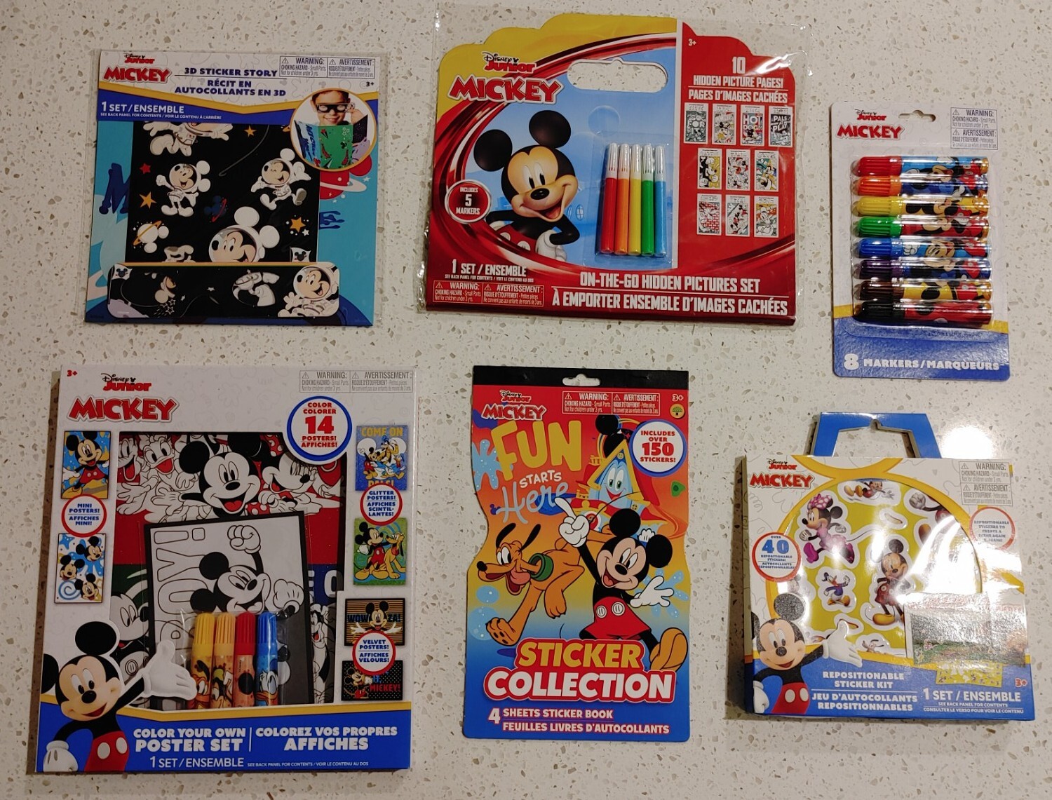 Disney Junior Mickey Activity Set! Coloring Poster 3D Stickers Markers Lot