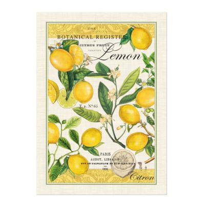 Michel Design Works Cotton Kitchen Tea Towel Lemon & Basil - NEW