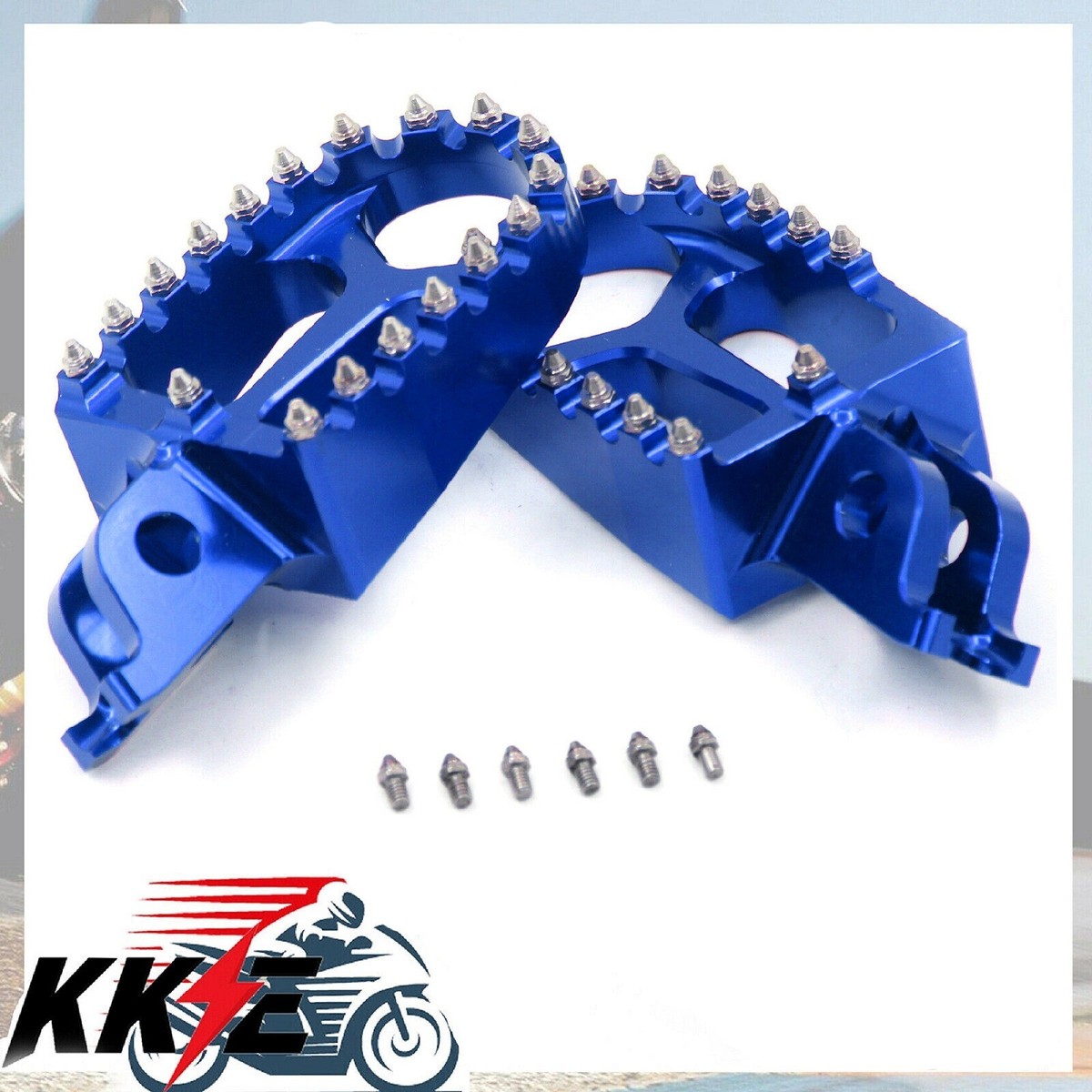 KKE MX Foot Pegs For Kawasaki KX250F/KX450F - Green Anodized Aluminum (2006-2021)