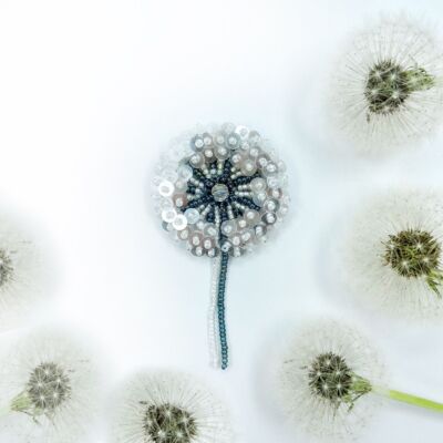 Beadwork kit for creating broоch ''Dandelion''