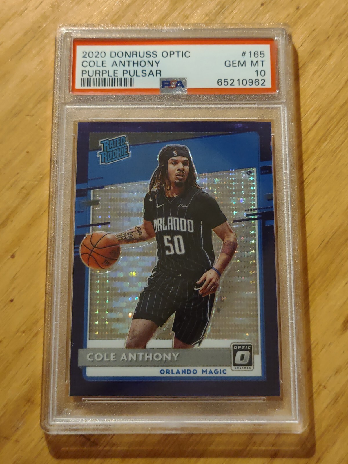 *BRAND NEW* 2020 Donruss Optic Purple Pulsar Prizm #165 Cole Anthony RC PSA 10