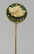 JAZU - ZTP Zagreb, Croatia old vintage pin badge lapel, KASUN 1960s !