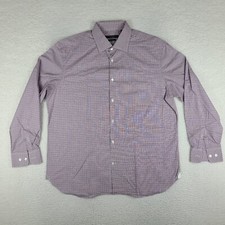 John Varvatos Shirt Mens 16.5 32/33 Purple Signature Tailored Dress Button Up