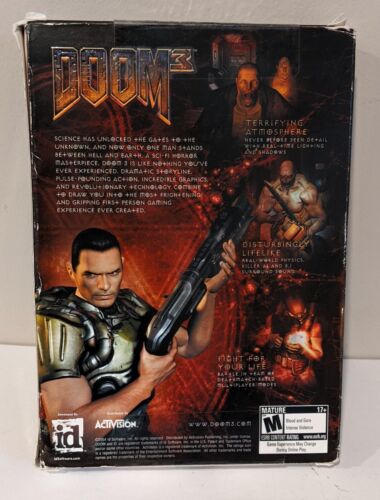 DOOM 3 Box Version PC Game 3 Disc Complete in Box PC CD-ROM 2004 Sealed New - Picture 2 of 6