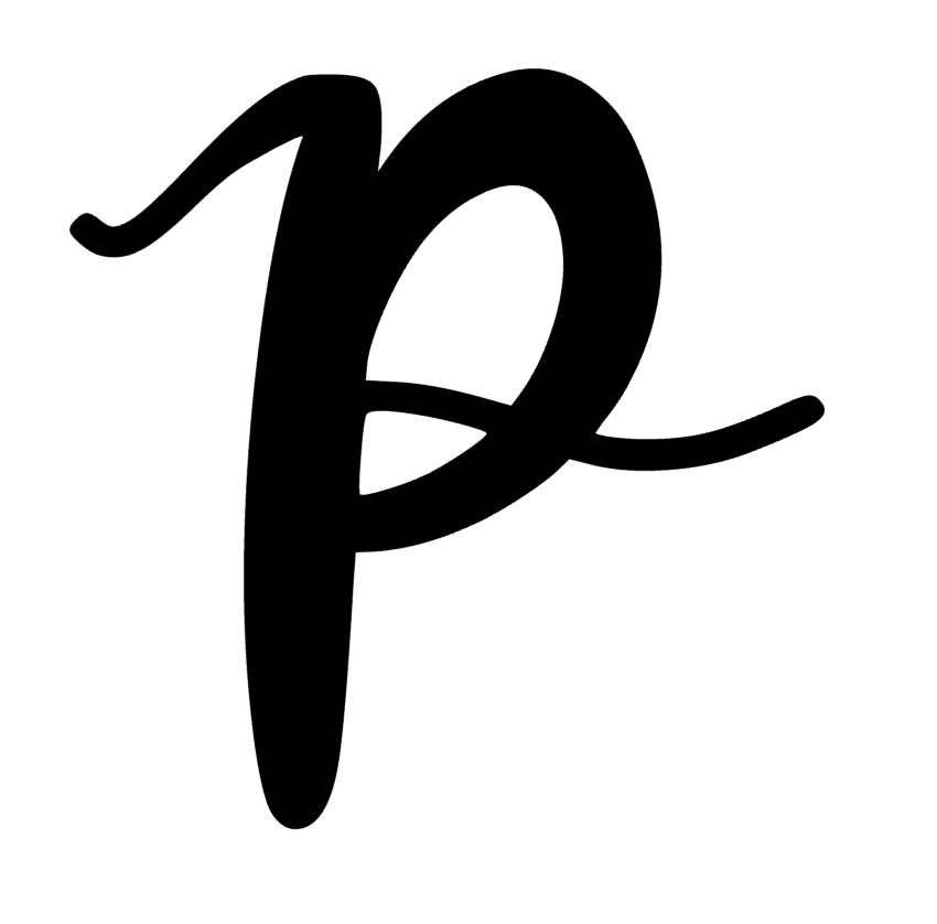 P Monogram Letter Initial Seaside Font Vinyl Decal Sticker For Home Cup Car Wall