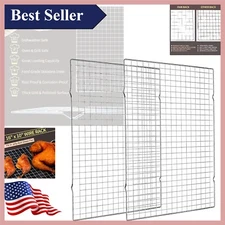 Versatile Thick Wire Cookie Rack 2-Pack, 16x10 Inches - Oven and Grill Safe