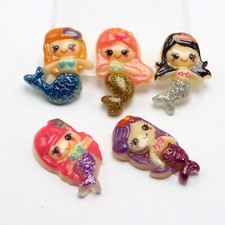20pcs Assorted Resin Cartoon Mermaid Flatback Cabochon Charm Decor Embellishment