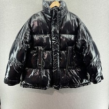 Shoreditch Ski Club Womens Jacket Black Medium Puffer Sample Oversized Glossy
