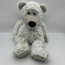 Melissa  Doug Teddy Greyson Bear Stuffed Plush Gray Rosette Swirl Material 15''