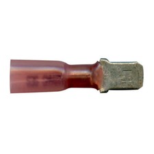 Heat Shrink Crimp Red Male Quick Disconnect 22-18 Gauge .250 Tab - 10 Pack