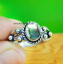 Abalone Shell gemstone 925 sterling silver handmade Gift Ring US size 5 to 13