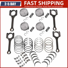 NEW 4 x Piston & Rings Connecting Rod kit For Kia Soul Forte Koup 2.0L 2014-2018