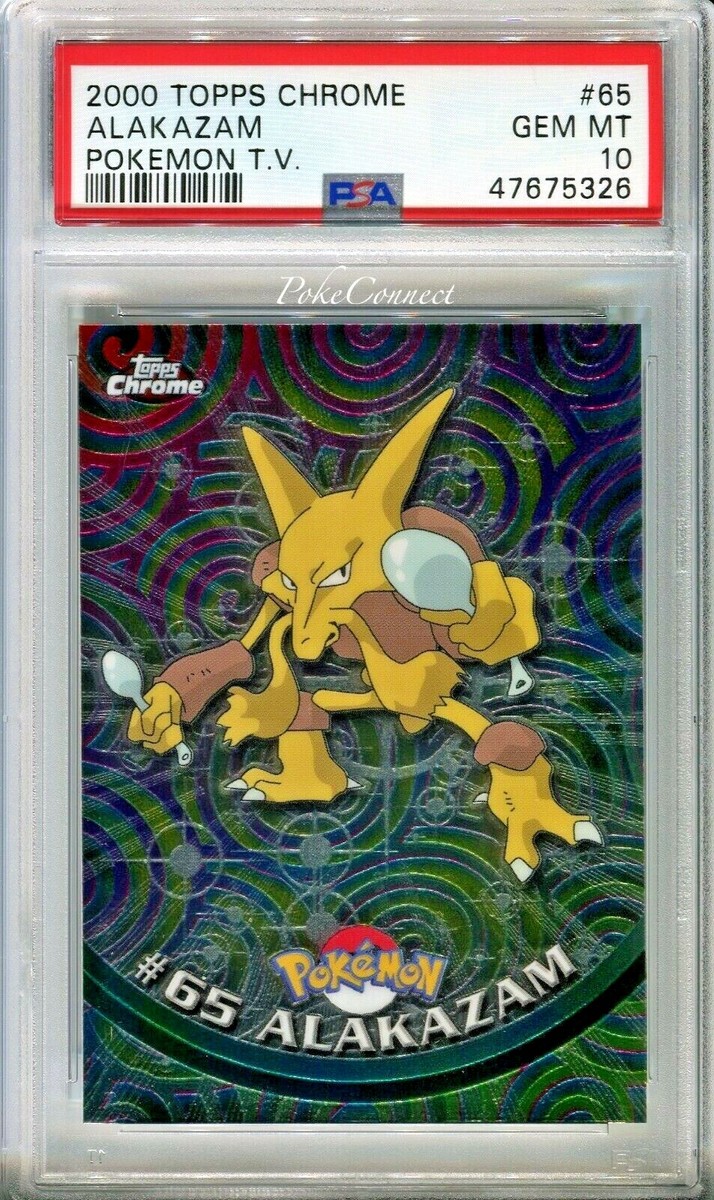 PSA 10 GEM MINT Pokemon ALAKAZAM 2000 Topps Chrome Series 1 #65 | eBay