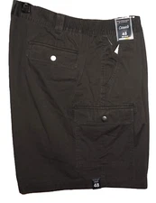 Roundtree Yorke Cargo Shorts Brown BIG 48 Classic Fit Flat Front Expandable NWT