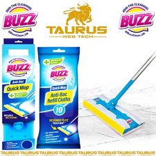 BUZZ Anti-Bac Quick Mop & Refill Clothes Home Hygienic Cleaning Set UK FREE P&P