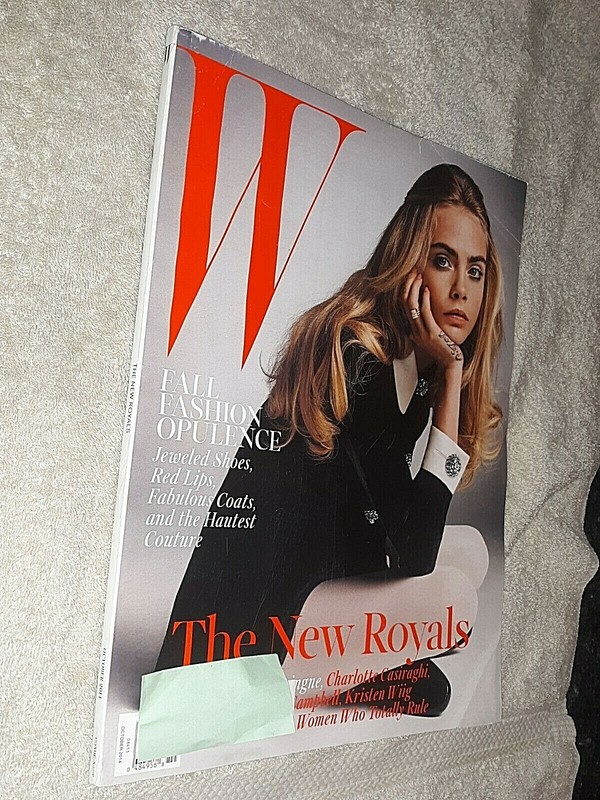 October 2014 W Women's Fashion Magazine -"The New Royals" -Cara Delevingne Cover