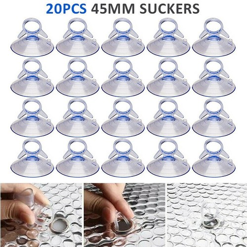 20x 45mm Car Sunshade Suction PVC Cups Plastic Window Clear Suckers