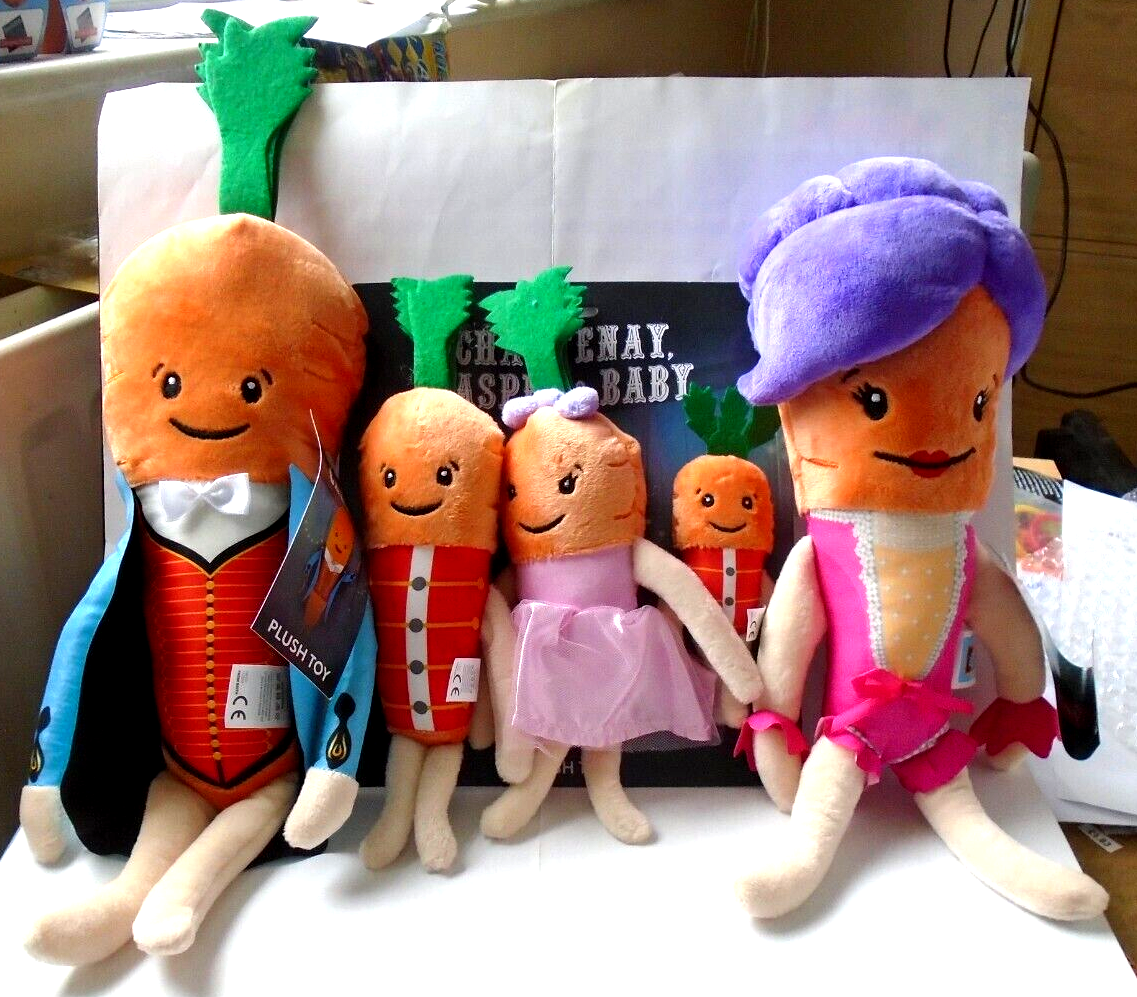 Aldi Kevin the Carrot, Katie, Chantenay, Jasper & Baby Carrot 2019 New with Tags
