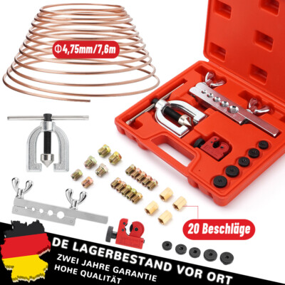 7.6m Bremsleitung Bördelgerät Werkzeug 4,75mm Bremsleitungen + 20 Beschläge