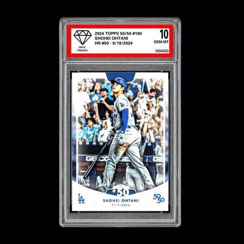 Graded 10 SHOHEI OHTANI HR #50 - 2024 Topps 50/50 Card #100 Dodgers MLB History