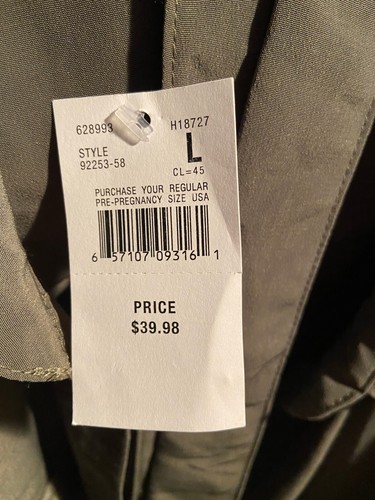 Motherhood Maternity Collared Shirt Dress w/Tie Detail Olive *New w/Tags* x1 - Picture 2 of 4
