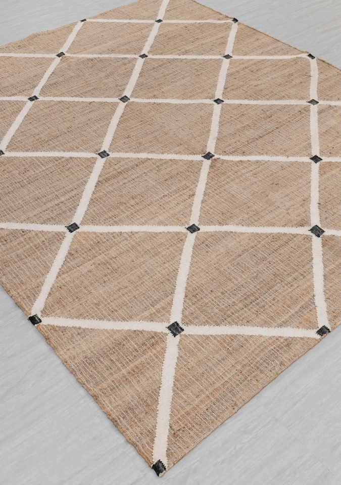 Natural Jute Ivory High Quality Hand Woven Premium Quality Boho Style Rug, - Image 3 of 4