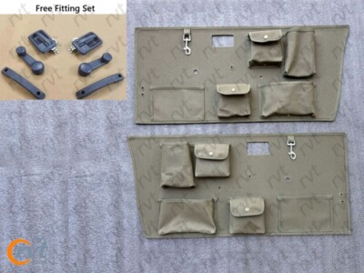For Suzuki Samurai Door Panel with Organizer -Olive Green CANVAS +