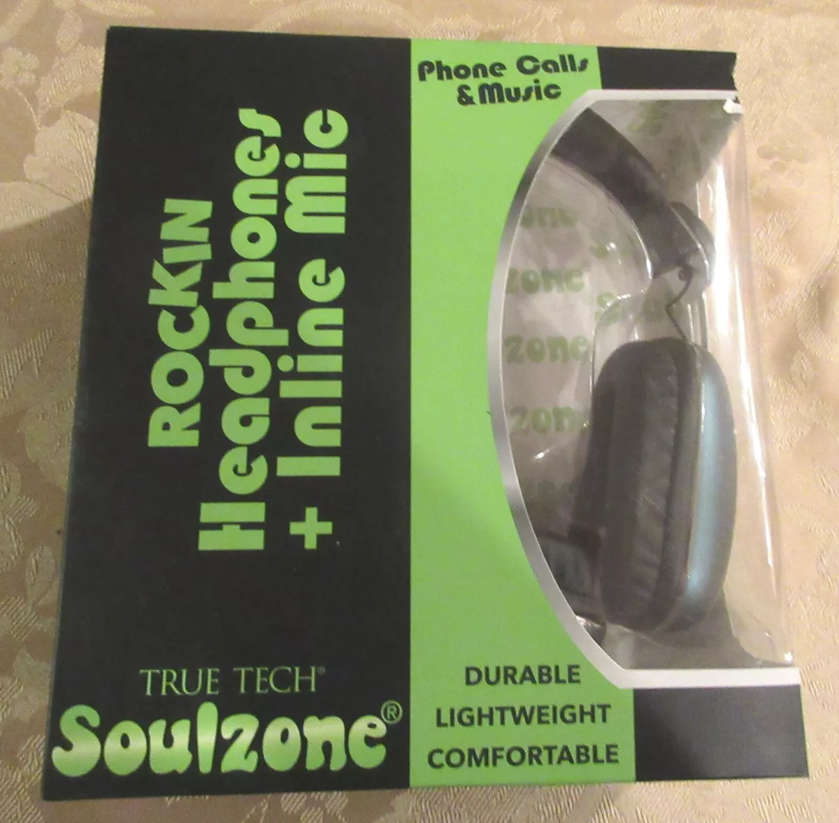 TRUE TECH Soulzone HEADPHONES INLINE MICROPHONE NEW get phone calls music